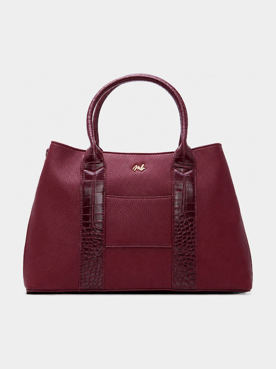 Fabric Women's Handbag Crossbody Croco Burgundy