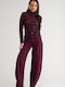 Women's Jean Pants Burgundy