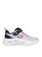 Kids Sneakers with Hoop & Loop Closure and Lights Black