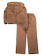Kids Sweatpants Set With Jacket Light Brown