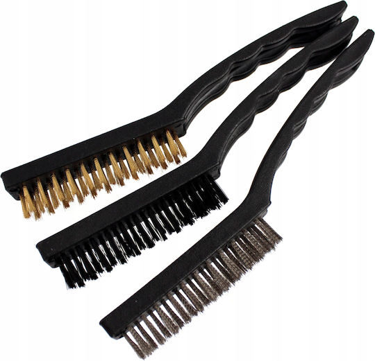 Set Technische Drahtbürsten Stahl Messing Nylon Bürste 3 Stück