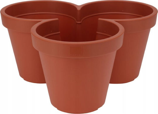 Home&Styling Collection Plastic Flower Pot Flower Pot For Three Flowers 20x20x20cm