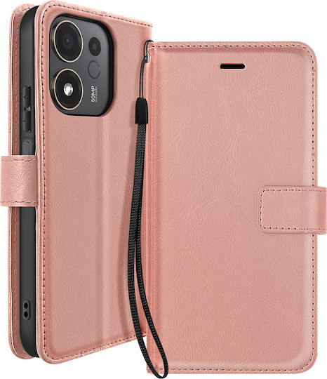 Mayaxess Wallet Case Honor 600 Smart Video Stand Wrist Strap Rose Gold