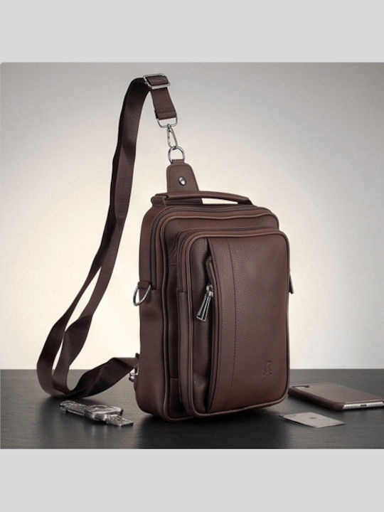 Leder Herren Schulter / Crossbody Braun Tasche