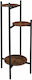 Edaxo Pflanzenständer Holz Kupfer 33x33x80,5cm