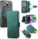 Caseneo Mw-03s Magnetic Detachable Wallet Case Smartphones 6.7 Inches Green Universal Book Cover