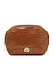 Tuscany Leather Kulturbeutel aus Leder Vera Croc Tabac Braun