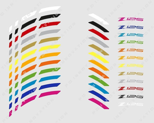 Adhesive Wheel Tape Kawasaki Z125 2018-2022 Logos 16pd59