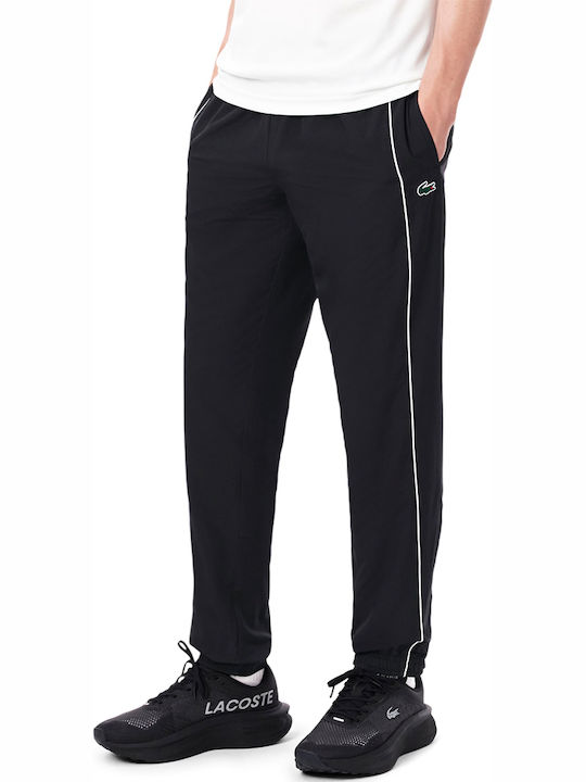 Lacoste Fußball Jogginghose Glänzend mit Elastik Weiß-Schwarz
