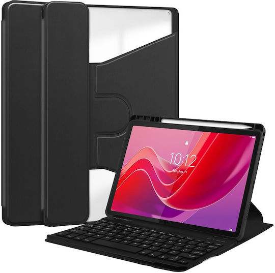 Калъф Книга Сваляща се Клавиатура Lenovo Tab M11 Xiaoxin Pad 11 2024 Черен