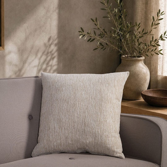 Teoran Διακοσμητική Μαξιλαροθήκη Kent Ivory Cream 65x65εκ.