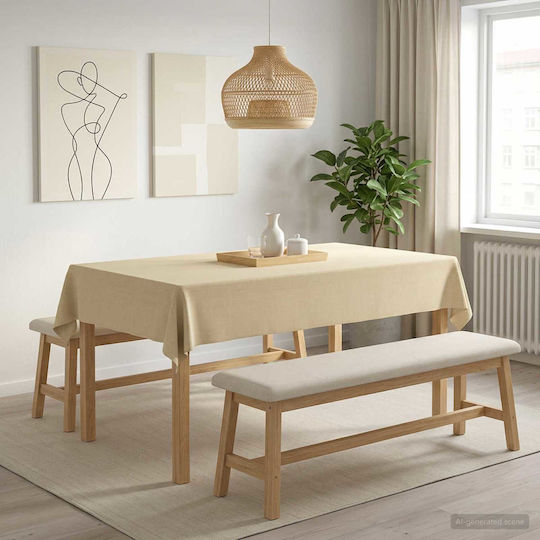 vidaXL Tischdecke Weiß Crem 140x260cm
