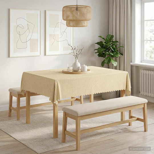 vidaXL vidaXL Tischdecke Weiß Creme 140x160cm