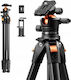 K&F Concept Aluminum Tripod with Spherical Head up to 172cm and 10kg Load