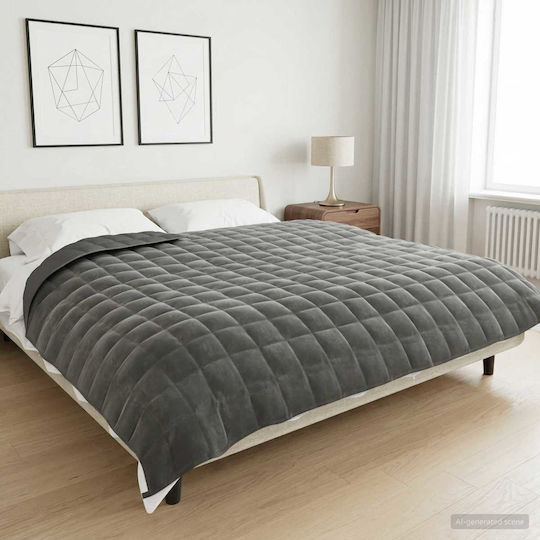 vidaXL Fleece Double Blanket 200x225cm Anthracite