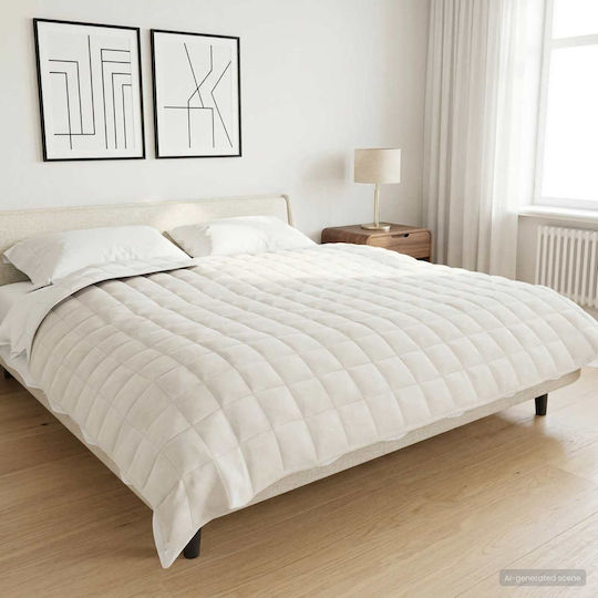 vidaXL Fleece Blanket Super Double 220x260cm White