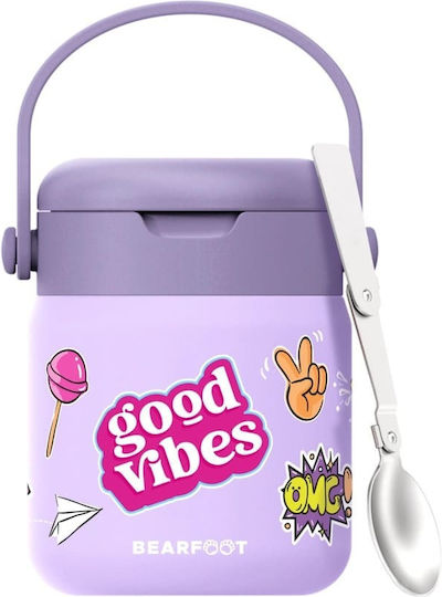Bearfoot Edelstahl Kinderlebensmittelbehälter 0,5l Lila