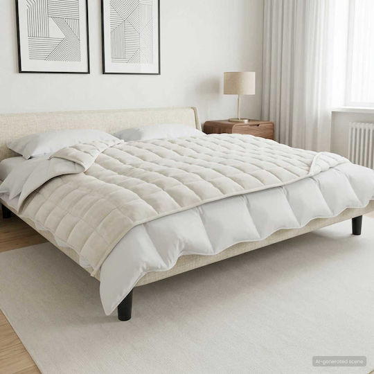 vidaXL Fleece Single Blanket 152x203cm White