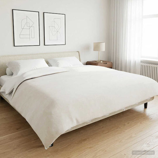 vidaXL Double Blanket 200x225cm White