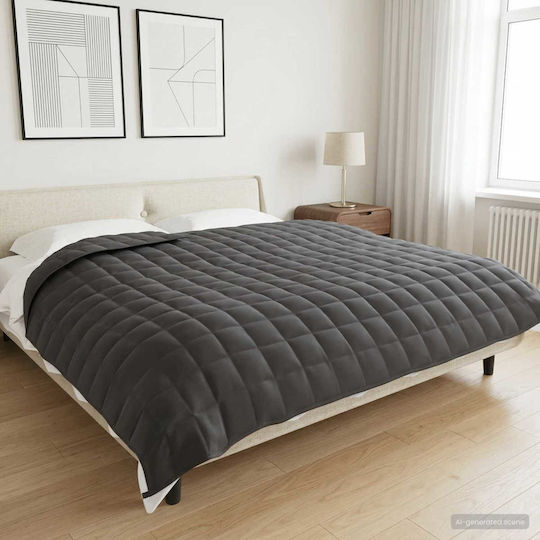 vidaXL Double Blanket 200x225cm Anthracite