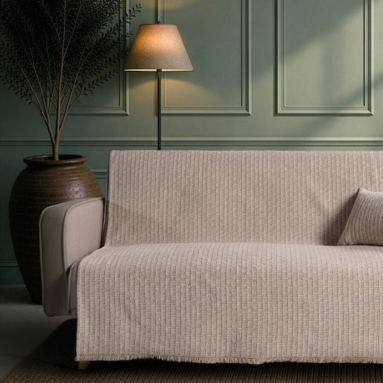 Teoran Joliet Decke & Couchdecke Sesselüberwurf 180x150cm Sand
