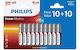 Philips Lr03p20bp/10 Lr03p20bp/10 Αλκαλικές Μπαταρίες AAA 1.5V 10τμχ