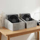 vidaXL Vinyl Aufbewahrung Lp Box 2 Stück Grau Beton 23 x 33 x 16 cm
