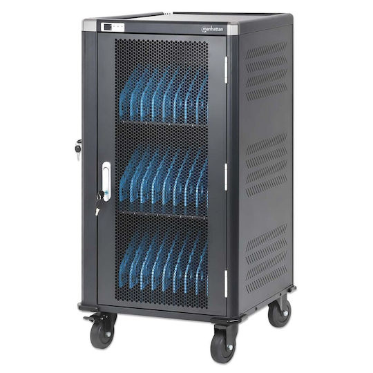 Manhattan Manhattan Cabinet Station Cart Charging 30 Laptops 16" 30 Ac 230v Sockets