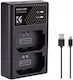 K&F Concept Doppelter Batterieladegerät Kompatibel mit Sony