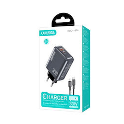 Kakusiga Φορτιστής με Θύρα USB-A και Θύρα USB-C...