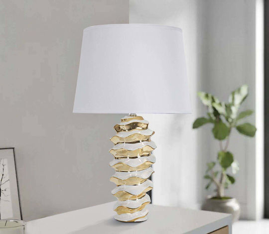 Mauro Ferretti Ceramic Table Lamp for E27 Socket with Black Shade and Base