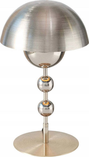Boltze Metallisches Tischlampen LED mit Silbernem Hut und Basis