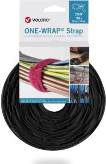 Velcro Velcro Кабелни Аксесоари 330mmx20mm в Черен Цвят 100 бр 25.16.6249