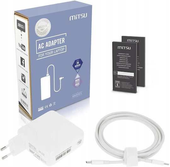 Mitsu Încărcător Laptop USB-C 61W 5V 3A pentru Apple Acer Asus Dell Lenovo Samsung Sony cu Adaptor de Alimentare