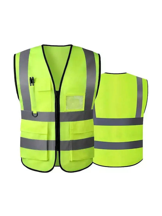 Men's Safety Work Vest with Reflective Tapes Yellow