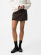 Damen-Hohe Taille Shorts Braun
