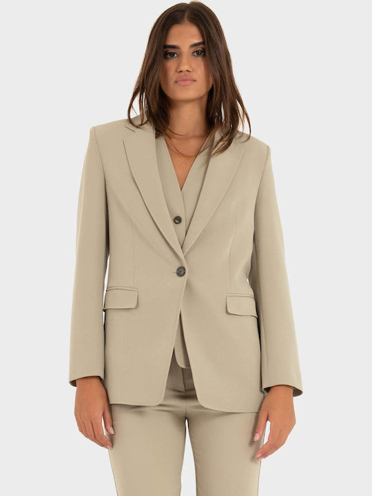 Boss Дамско креп сако Light Olive