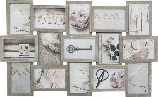 Atmosphera Multi 15-Position Plastic Picture Frame With Grey Frame 15 Pieces