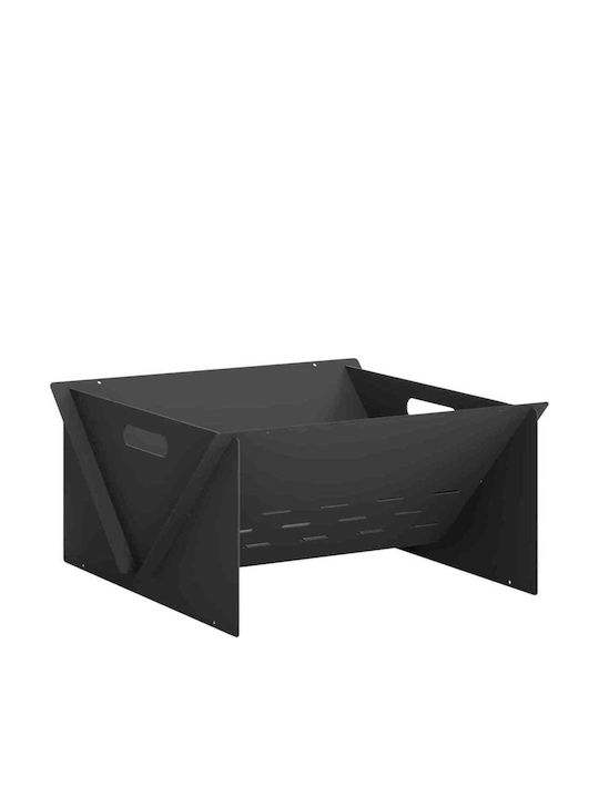 vidaXL Șemineu de Exterior Metalic Negru 40x40x...