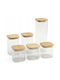 Kesper Set Bamboo Transparent Lunch Boxes 10x10cm 6 Pieces