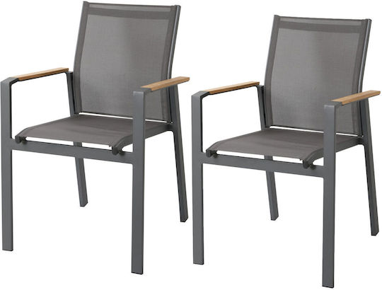 Gartenstühle Außenbereich Aluminium Aluminium 2 Stück