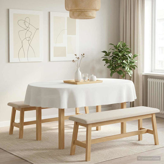 vidaXL Weißes Tischdeck 160x220cm