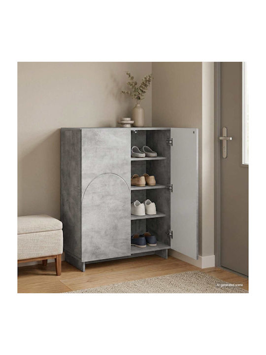 Дървен шкаф за обувки Сив 73x38x87,5 см