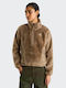 Winters Damen Fleece Bluse mit Reißverschluss Braun