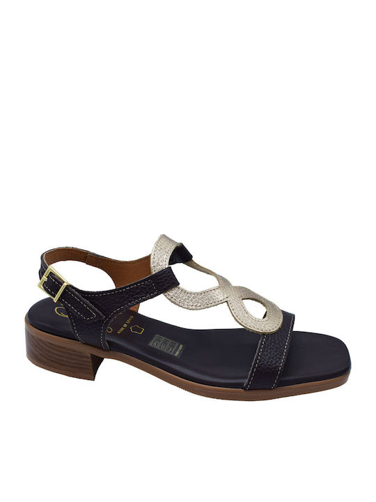 Leather Women's Flat Sandals Brown