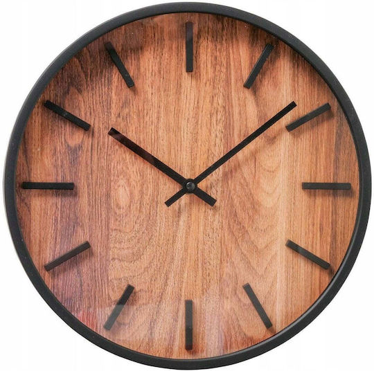 Boltze Analog Wooden Black Wall Clock Ø30cm