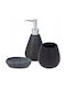 Bathroom Solutions Badezimmerzubehör-Set Keramik Grau 3 Stücke