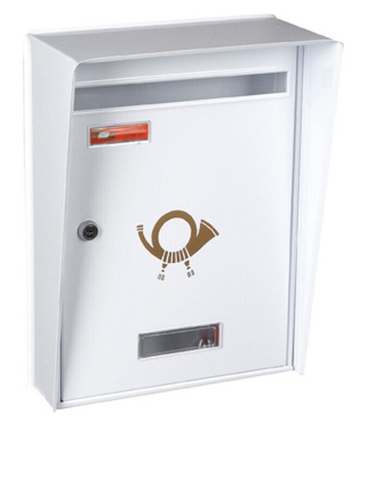 Viometal Briefkasten Für Draußen Metallisch In Weiß Farbe 28x8x36.5cm