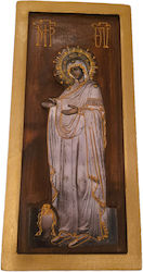 Saint Icon of Panagia Gerontissa of the Holy Monastery of Pantokrator Height 30cm Width 14cm Wooden
