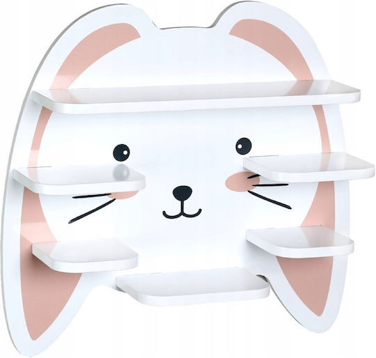 Kids Wall Mount Shelf White 45x12x42cm